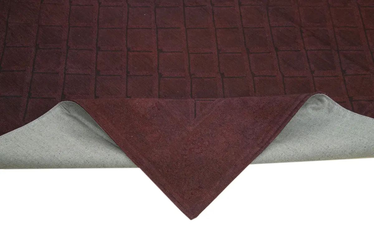 Needlepoint Kahverengi Pamuk Üzerine Yün El Dokuma Halı-222x277 - Görsel 6