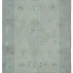 Needlepoint Gri Pamuk Üzerine Yün El Dokuma Halı-223x363