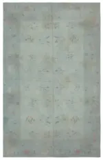 Needlepoint Gri Pamuk Üzerine Yün El Dokuma Halı-223x363