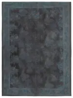 Needlepoint Gri Pamuk Üzerine Yün El Dokuma Halı-255x337