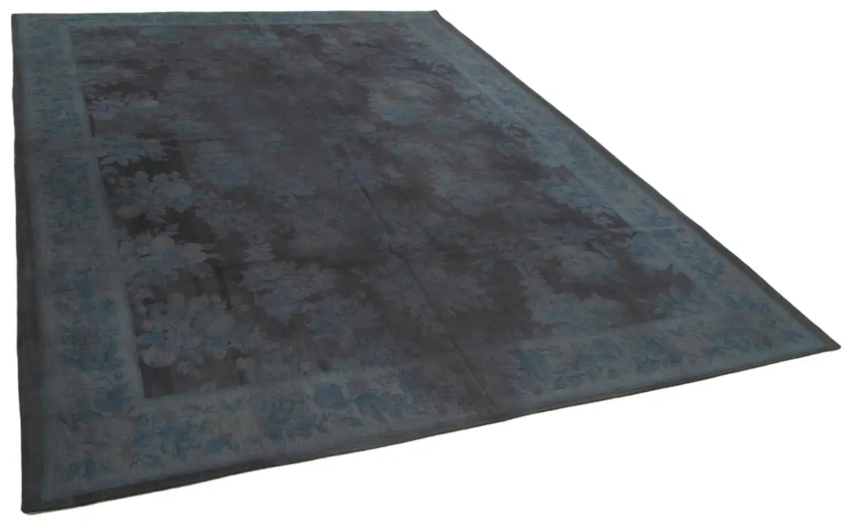 Needlepoint Gri Pamuk Üzerine Yün El Dokuma Halı-255x337 - Görsel 2