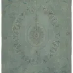 Needlepoint Gri Pamuk Üzerine Yün El Dokuma Halı-249x340