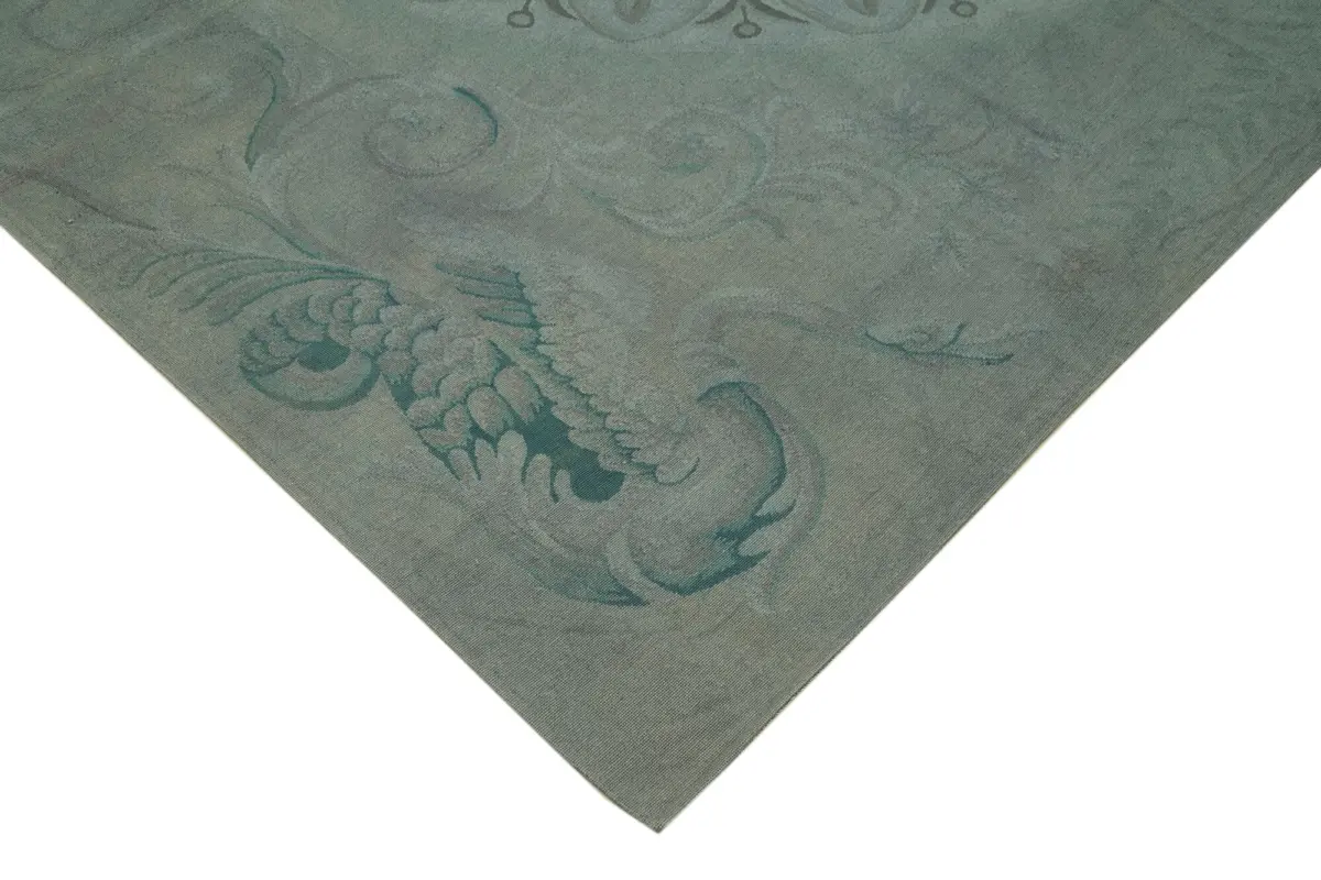 Needlepoint Gri Pamuk Üzerine Yün El Dokuma Halı-249x340 - Görsel 4