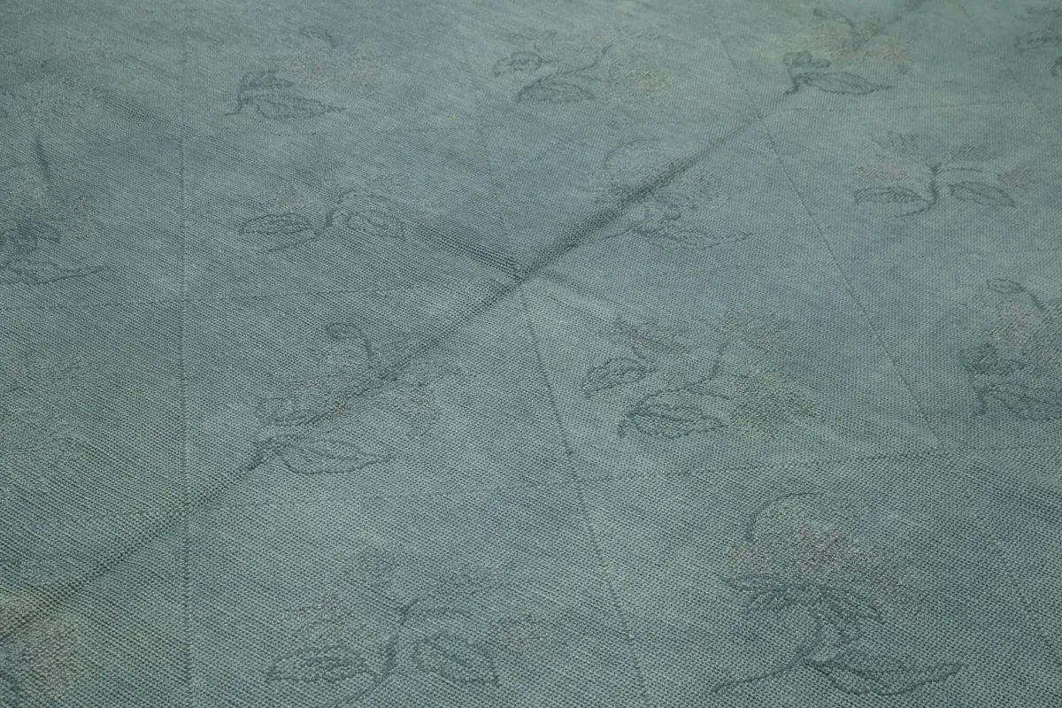 Needlepoint Gri Pamuk Üzerine Yün El Dokuma Halı-248x349 - Görsel 5