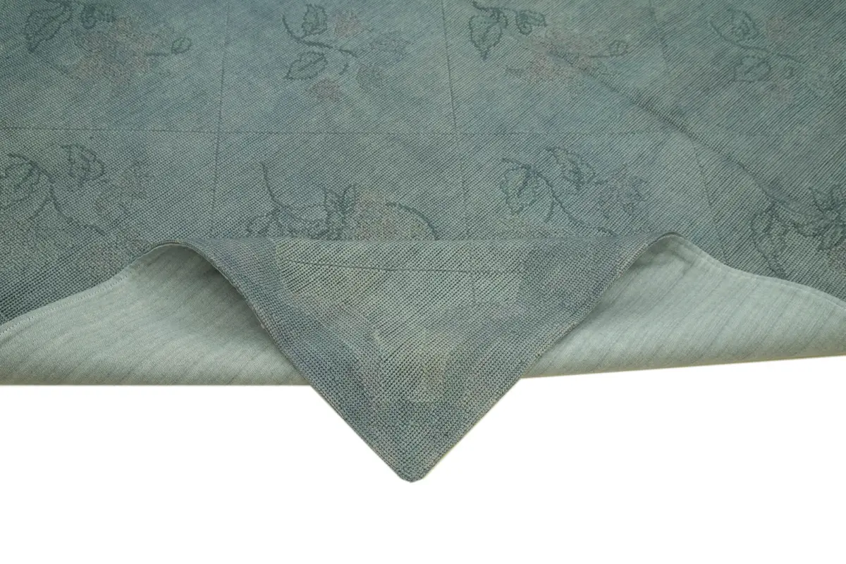 Needlepoint Gri Pamuk Üzerine Yün El Dokuma Halı-248x349 - Görsel 6