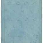 Needlepoint Mavi Pamuk Üzerine Yün El Dokuma Halı-246x338