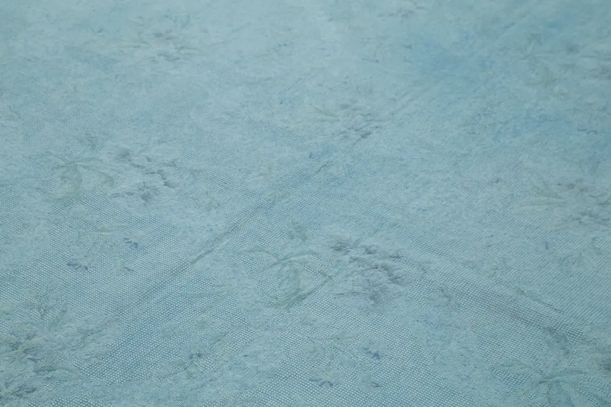 Needlepoint Mavi Pamuk Üzerine Yün El Dokuma Halı-246x338 - Görsel 5