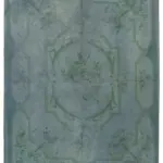 Needlepoint Mavi Pamuk Üzerine Yün El Dokuma Halı-258x335