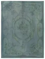 Needlepoint Mavi Pamuk Üzerine Yün El Dokuma Halı-258x335