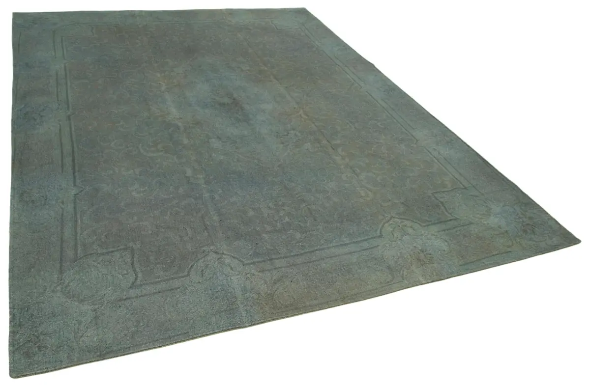 Needlepoint Gri Pamuk Üzerine Yün El Dokuma Halı-233x325 - Görsel 2