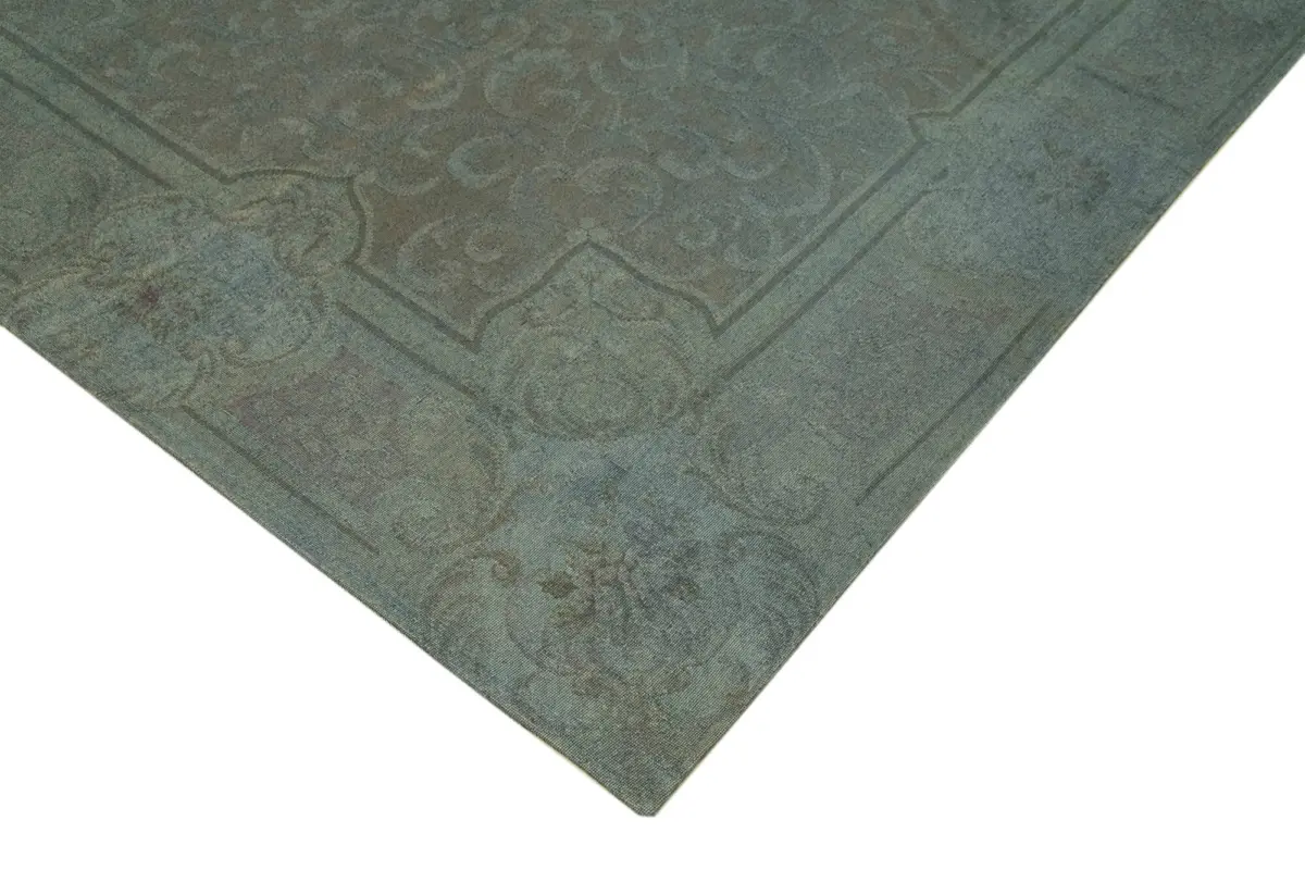 Needlepoint Gri Pamuk Üzerine Yün El Dokuma Halı-233x325 - Görsel 4