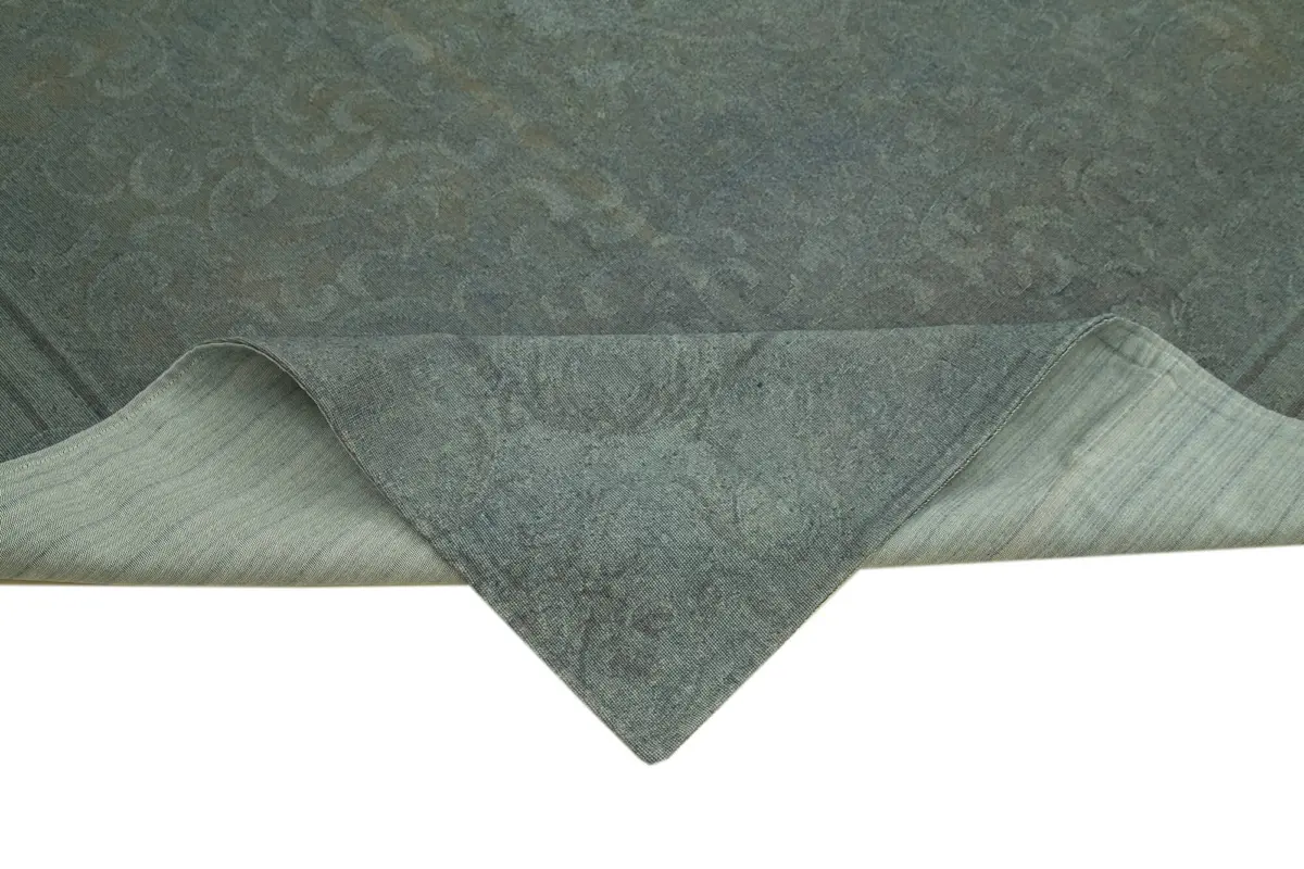 Needlepoint Gri Pamuk Üzerine Yün El Dokuma Halı-233x325 - Görsel 6