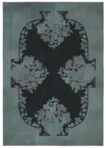 Needlepoint Gri Pamuk Üzerine Yün El Dokuma Halı-230x324