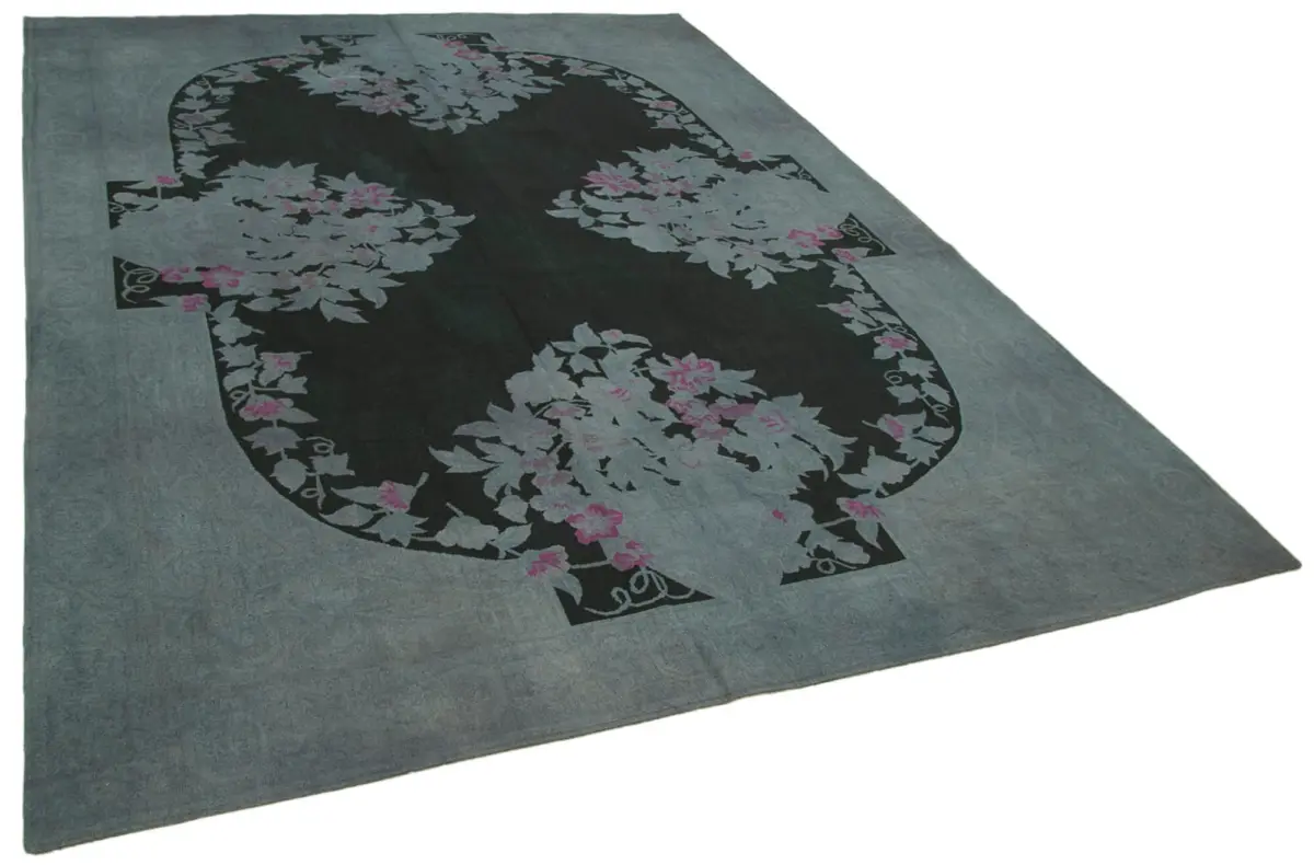 Needlepoint Gri Pamuk Üzerine Yün El Dokuma Halı-230x324 - Görsel 2