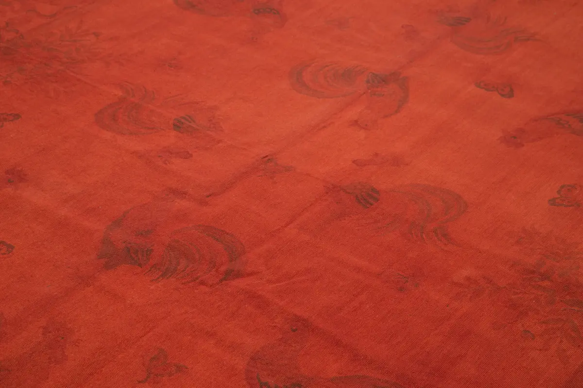 Needlepoint Turuncu Pamuk Üzerine Yün El Dokuma Halı-230x334 - Görsel 5