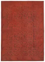 Needlepoint Turuncu Pamuk Üzerine Yün El Dokuma Halı-249x343