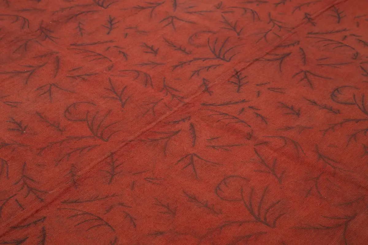 Needlepoint Turuncu Pamuk Üzerine Yün El Dokuma Halı-249x343 - Görsel 5