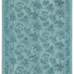 Needlepoint Mavi Pamuk Üzerine Yün El Dokuma Halı-253x337