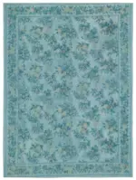 Needlepoint Mavi Pamuk Üzerine Yün El Dokuma Halı-253x337