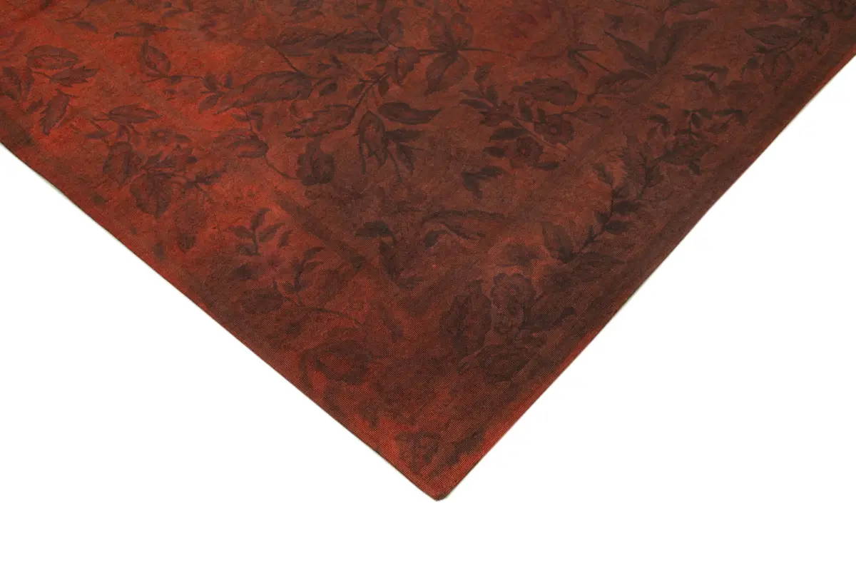 Needlepoint Turuncu Pamuk Üzerine Yün El Dokuma Halı-247x339 - Görsel 3