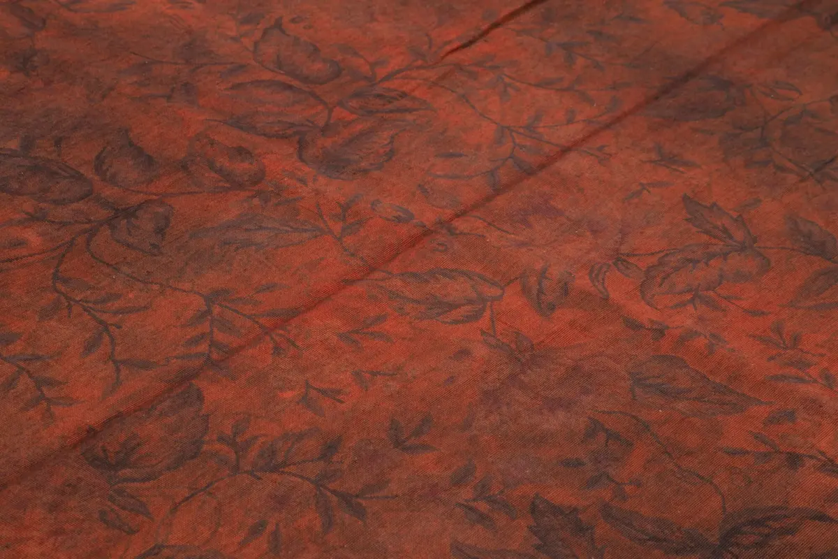 Needlepoint Turuncu Pamuk Üzerine Yün El Dokuma Halı-247x339 - Görsel 4