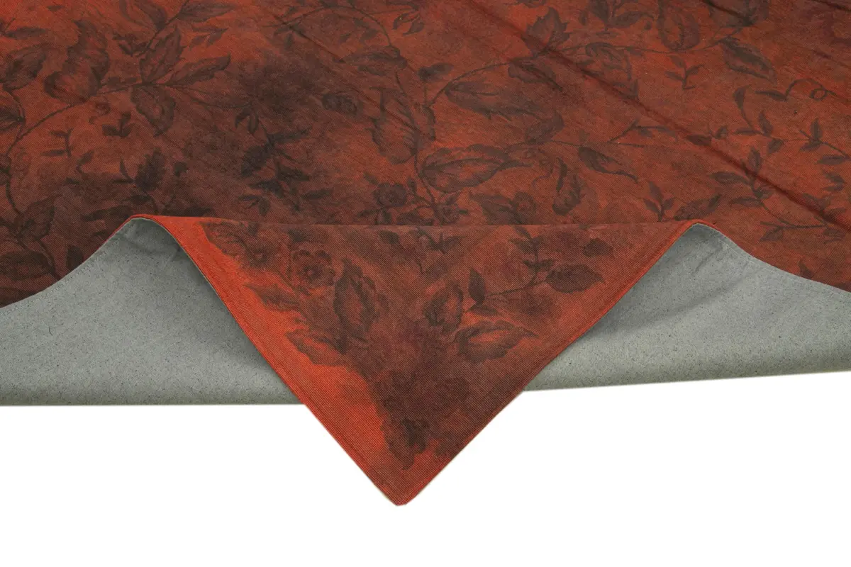 Needlepoint Turuncu Pamuk Üzerine Yün El Dokuma Halı-247x339 - Görsel 5