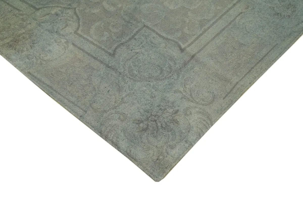 Needlepoint Gri Pamuk Üzerine Yün El Dokuma Halı-241x314 - Görsel 2