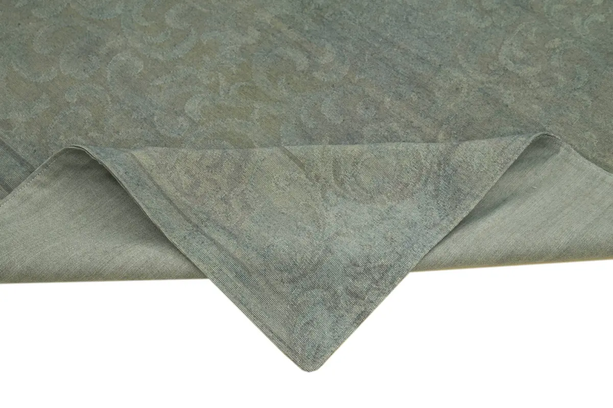 Needlepoint Gri Pamuk Üzerine Yün El Dokuma Halı-241x314 - Görsel 4