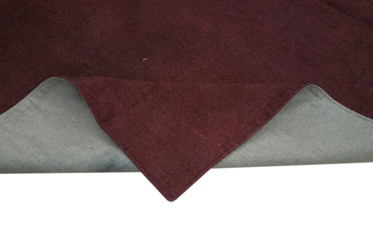 Needlepoint Mor Pamuk Üzerine Yün El Dokuma Halı-265x267 - Görsel 3