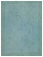 Needlepoint Mavi Pamuk Üzerine Yün El Dokuma Halı-237x312