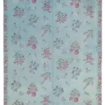 Needlepoint Mavi Pamuk Üzerine Yün El Dokuma Halı-250x340