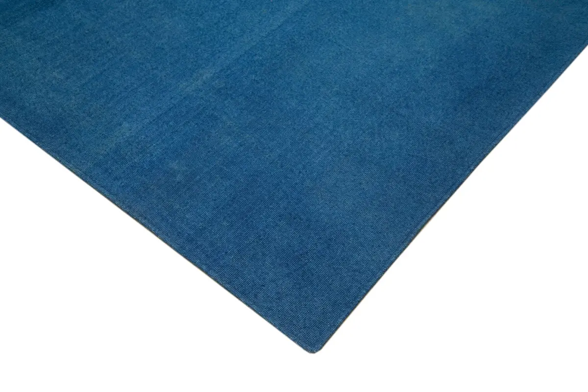 Needlepoint Mavi Pamuk Üzerine Yün El Dokuma Halı-242x333 - Görsel 4