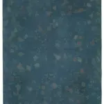 Needlepoint Mavi Pamuk Üzerine Yün El Dokuma Halı-253x344