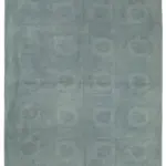 Needlepoint Gri Pamuk Üzerine Yün El Dokuma Halı-292x337