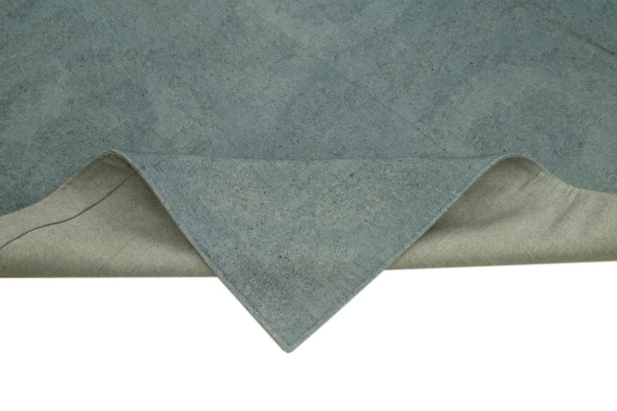 Needlepoint Gri Pamuk Üzerine Yün El Dokuma Halı-292x337 - Görsel 6