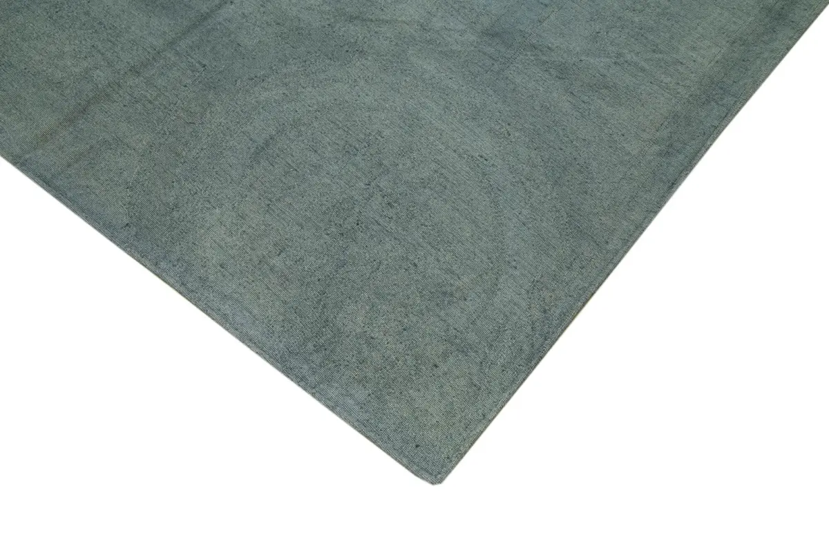 Needlepoint Gri Pamuk Üzerine Yün El Dokuma Halı-291x380 - Görsel 4