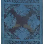 Needlepoint Mavi Pamuk Üzerine Yün El Dokuma Halı-283x374