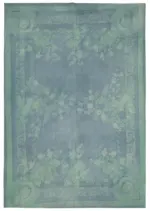 Needlepoint Mavi Pamuk Üzerine Yün El Dokuma Halı-280x398