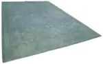 Needlepoint Mavi Pamuk Üzerine Yün El Dokuma Halı-280x398 - Görsel 2
