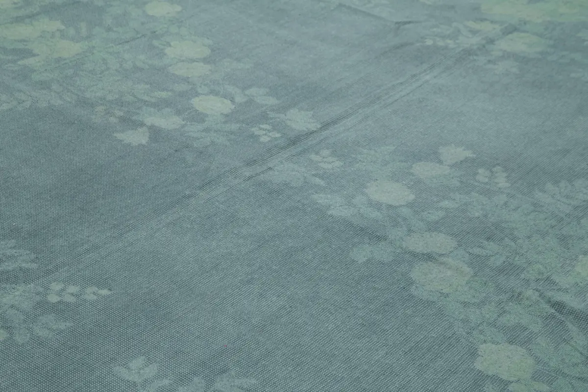 Needlepoint Mavi Pamuk Üzerine Yün El Dokuma Halı-280x398 - Görsel 5