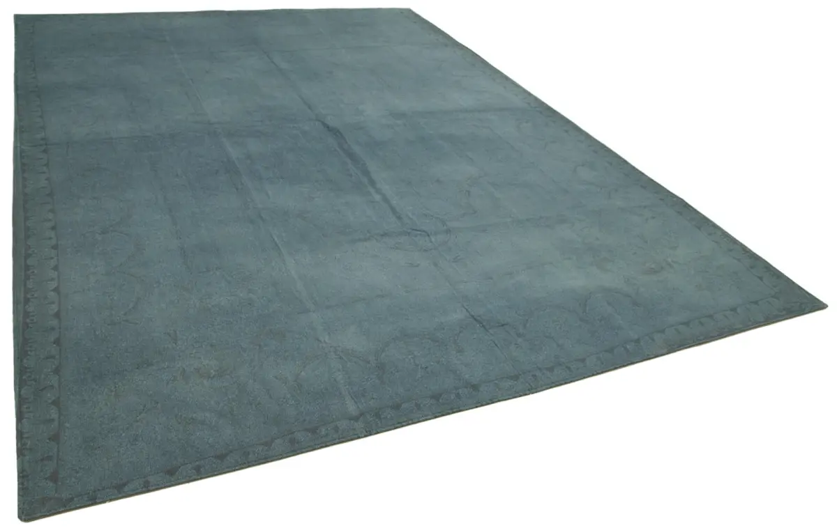 Needlepoint Gri Pamuk Üzerine Yün El Dokuma Halı-274x382 - Görsel 2