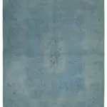 Needlepoint Mavi Pamuk Üzerine Yün El Dokuma Halı-342x446