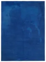 Needlepoint Mavi Pamuk Üzerine Yün El Dokuma Halı-285x388