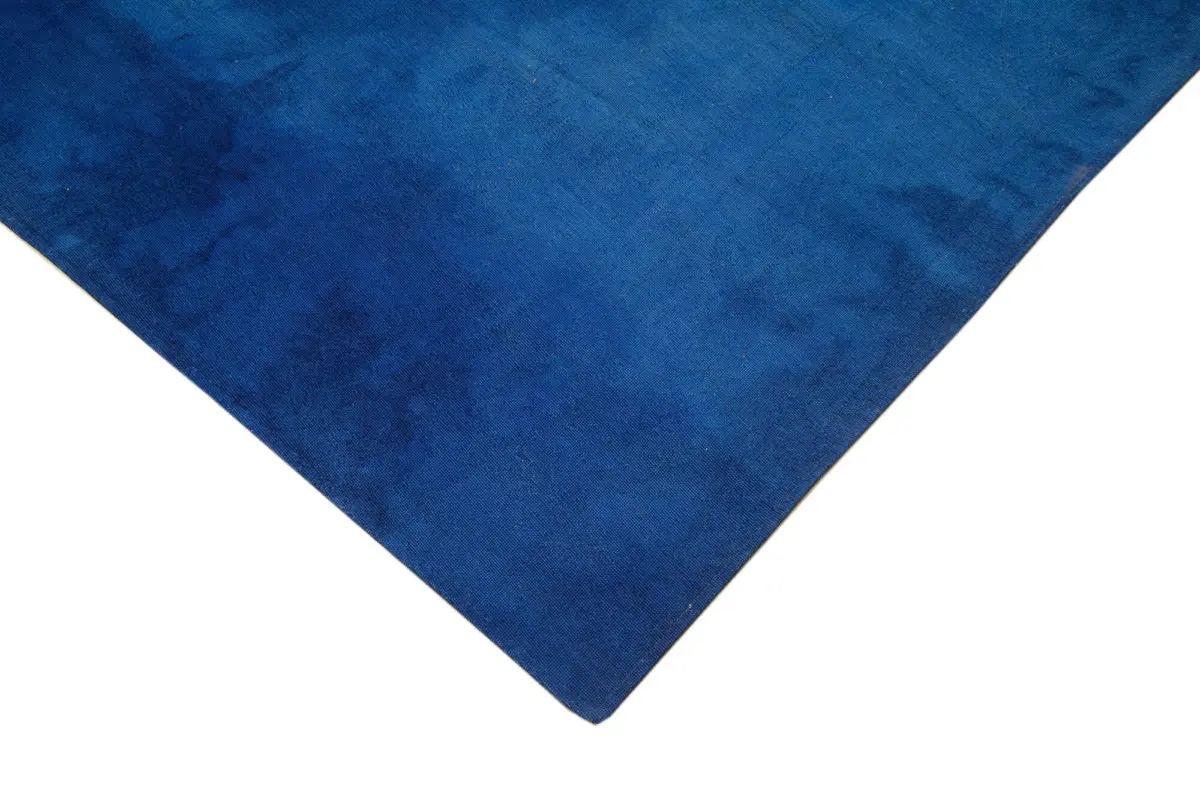 Needlepoint Mavi Pamuk Üzerine Yün El Dokuma Halı-285x388 - Görsel 4