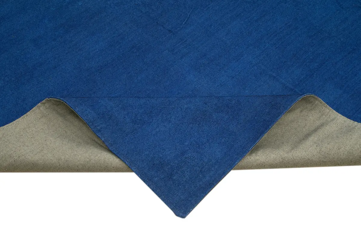 Needlepoint Mavi Pamuk Üzerine Yün El Dokuma Halı-285x388 - Görsel 6