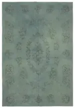 Needlepoint Gri Pamuk Üzerine Yün El Dokuma Halı-267x386