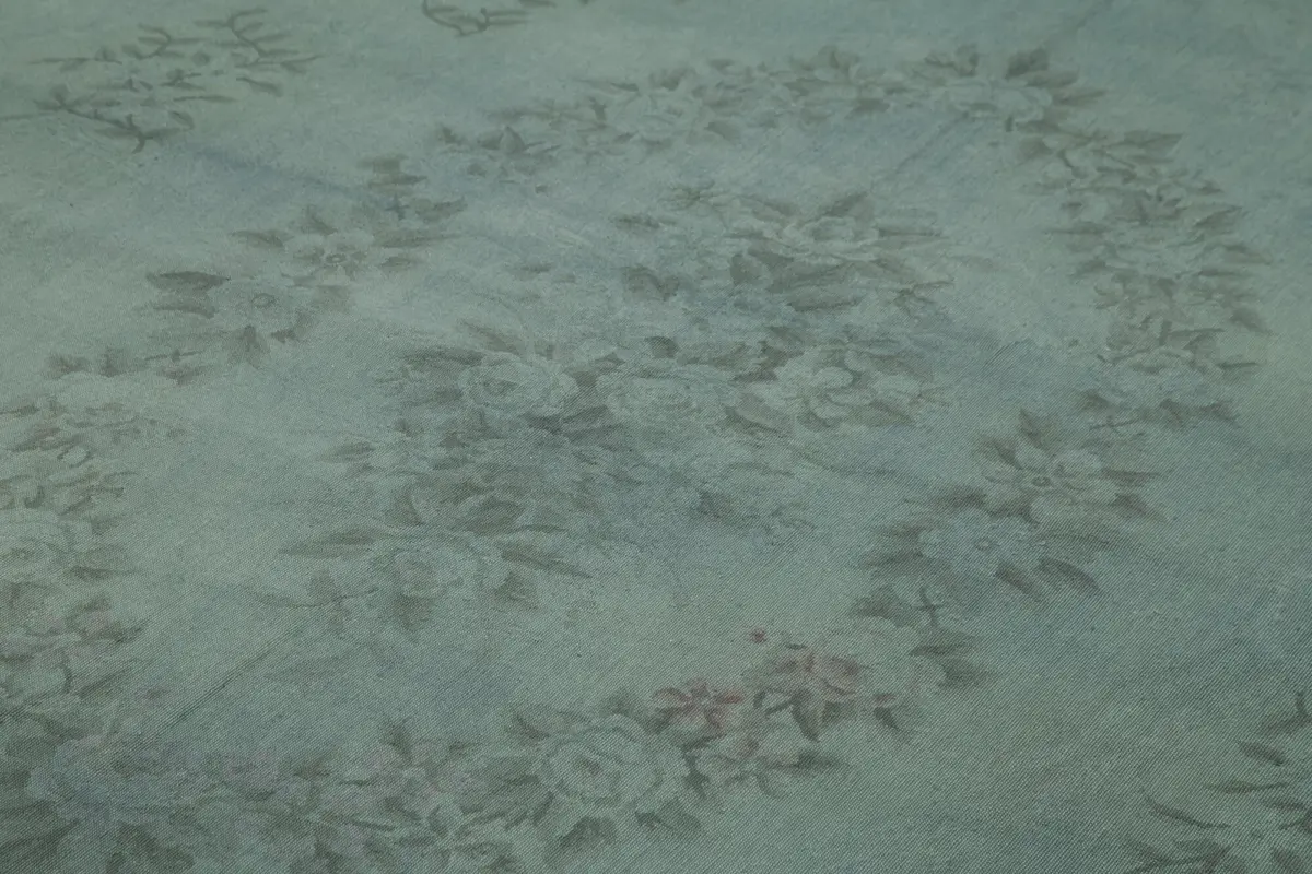 Needlepoint Gri Pamuk Üzerine Yün El Dokuma Halı-267x386 - Görsel 5