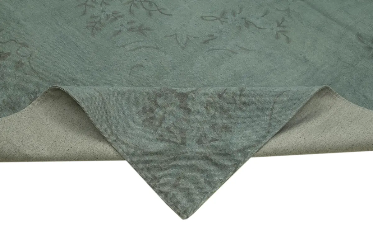 Needlepoint Gri Pamuk Üzerine Yün El Dokuma Halı-267x386 - Görsel 6