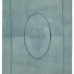 Needlepoint Mavi Pamuk Üzerine Yün El Dokuma Halı-276x388