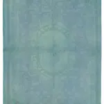 Needlepoint Mavi Pamuk Üzerine Yün El Dokuma Halı-287x386